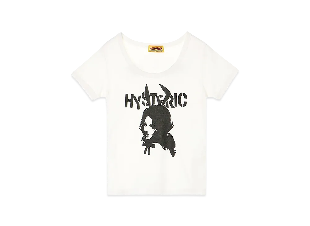 HYSTERIC GLAMOUR Women's Bunny Girl Baby Tee "White"