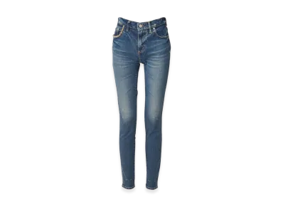 HYSTERIC GLAMOUR Women's HYS SP Processed Skinny Denim Pants "Light Indigo Blue"