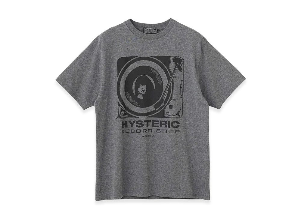 HYSTERIC GLAMOUR HYS Record Shop Tee "Top Gray"