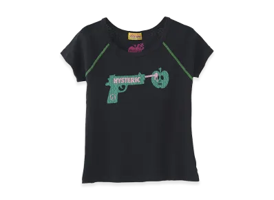 HYSTERIC GLAMOUR x Poison Candy Apple Women's Gun Shooting Apple "Love Is Pain" Baby Tee "Black"