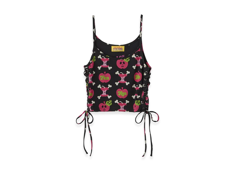 HYSTERIC GLAMOUR x Poison Candy Apple Women's Monogram Lace-Up Cropped Camisole "Black"