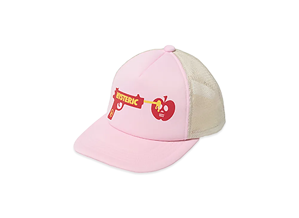 HYSTERIC GLAMOUR x Poison Candy Apple Women's Gun Shooting Apple "Love Is Pain" Mesh Cap "Pink"