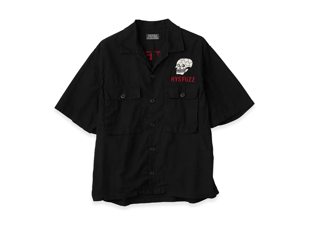 HYSTERIC GLAMOUR Snake&Skull Embroidery Utility Shirt "Black"