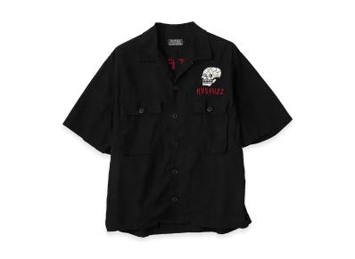 HYSTERIC GLAMOUR Snake&Skull Embroidery Utility Shirt "Black"