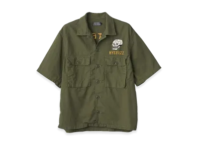 HYSTERIC GLAMOUR Snake&Skull Embroidery Utility Shirt "Khaki"