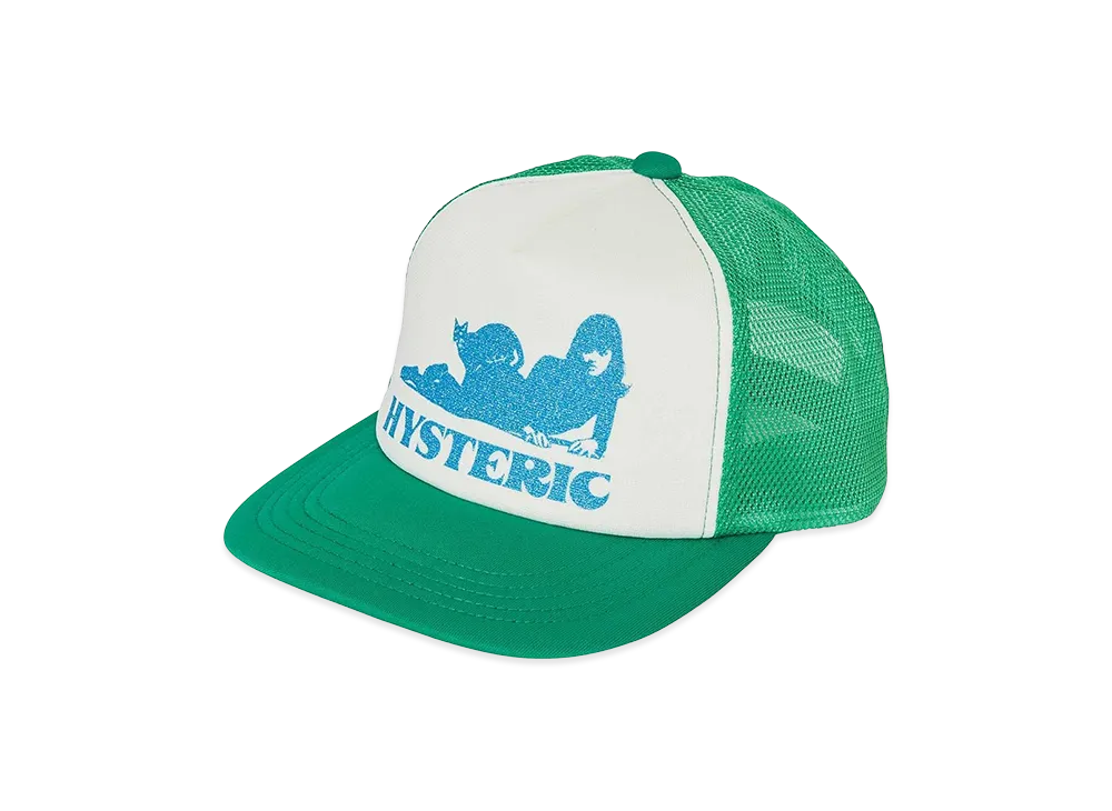 HYSTERIC GLAMOUR Women's Black Cat Woman Mesh Cap "Green"
