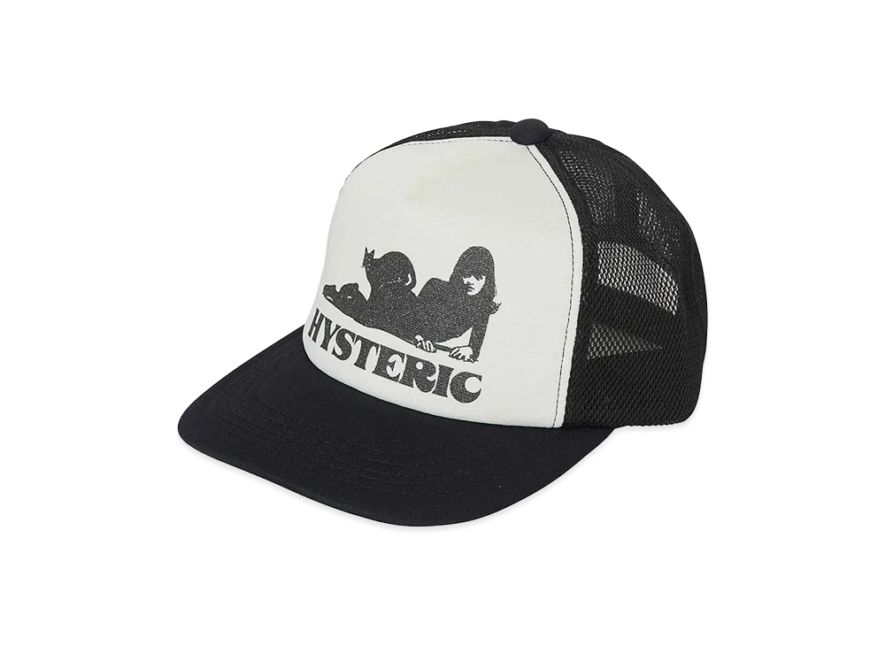 HYSTERIC GLAMOUR Women's Black Cat Woman Mesh Cap "Black"