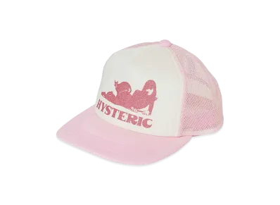 HYSTERIC GLAMOUR Women's Black Cat Woman Mesh Cap "Pink"