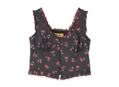 HYSTERIC GLAMOUR Women's Hysteric Glamour Skull Cherry Frill Bustier "Other Black"