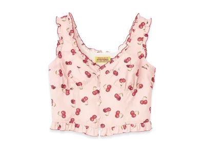HYSTERIC GLAMOUR Women's Hysteric Glamour Skull Cherry Frill Bustier "Other Pink"
