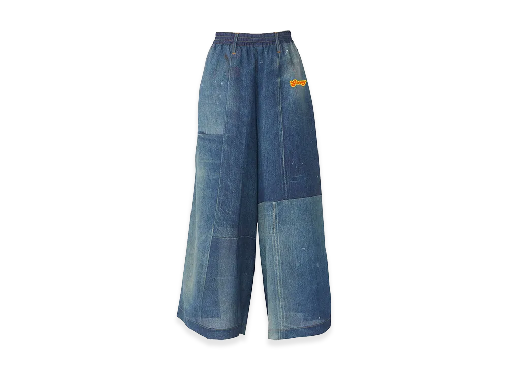 HYSTERIC GLAMOUR Women's Hysteric Glamour Denim Print Easy Pants "Other Blue"