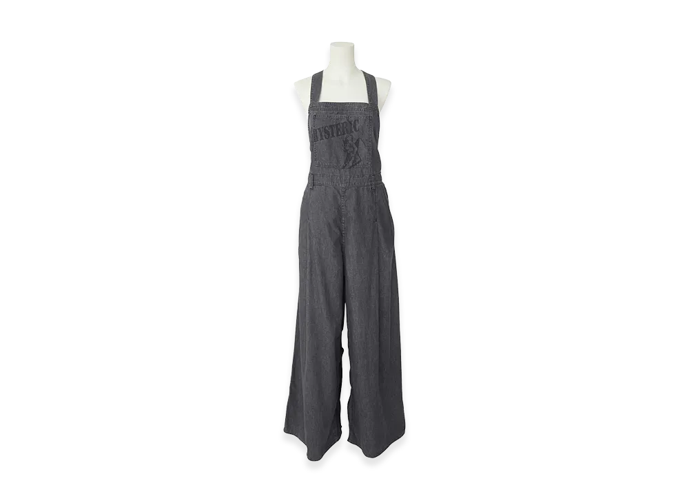 HYSTERIC GLAMOUR Women's Hysteric Glamour Guitar Girl Cotton Linen Denim Overalls "Black"