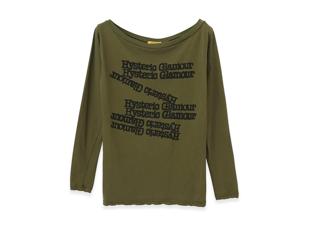 HYSTERIC GLAMOUR Women's Hysteric Glamour Typewriter Logo T-Shirt "Khaki"