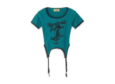 HYSTERIC GLAMOUR Women's Hysteric Glamour Gentlemen's Club Crop T-Shirt "Green"