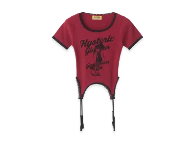 HYSTERIC GLAMOUR Women's Hysteric Glamour Gentlemen's Club Crop T-Shirt "Red"