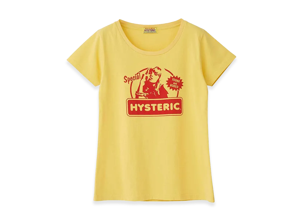 HYSTERIC GLAMOUR Women's Hysteric Glamour Hys Special Recipe T-Shirt "Yellow"
