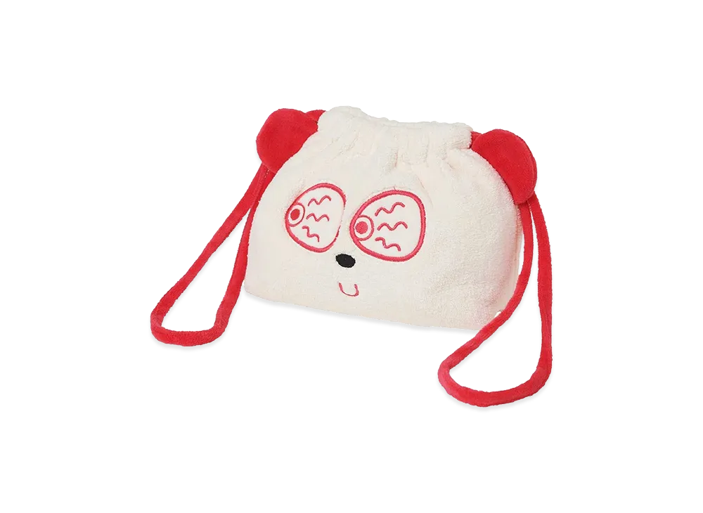 HYSTERIC GLAMOUR Women's Hysteric Glamour Red Eye Panda Drawstring Pouch "White"