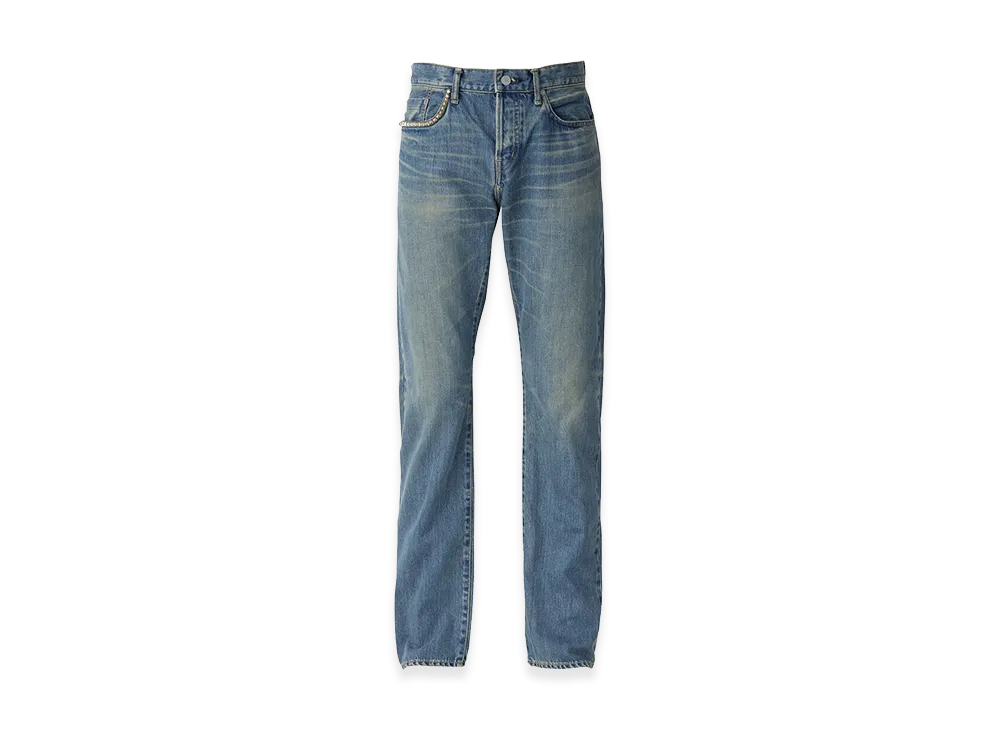 HYSTERIC GLAMOUR Hys SP Processed Slim Straight Denim Pants "Light Indigo Blue"