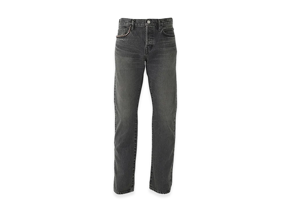 HYSTERIC GLAMOUR Hys SP Processed Slim Straight Denim Pants "Black"