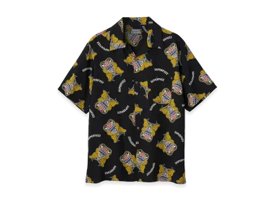 HYSTERIC GLAMOUR Levitated Girl Open Collar Shirt "Other Black"