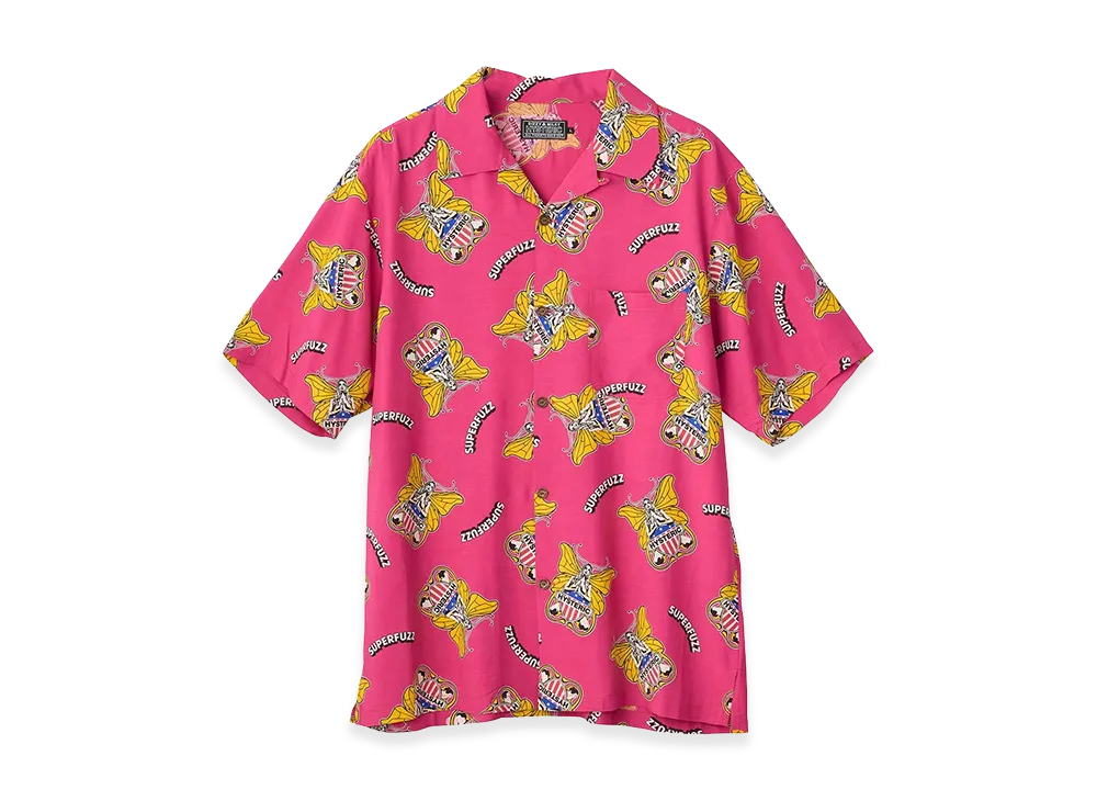 HYSTERIC GLAMOUR Levitated Girl Open Collar Shirt "Other Pink"