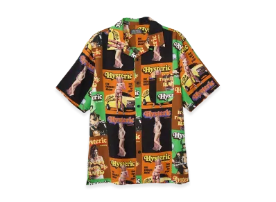 HYSTERIC GLAMOUR HG Magazine Open Collar Shirt "Multi"