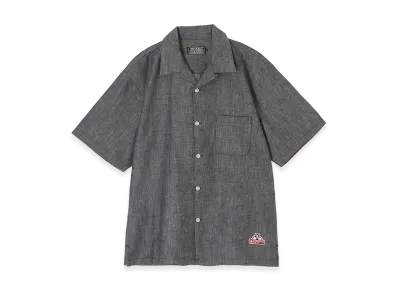 HYSTERIC GLAMOUR See No Evil Patch Open Collar Shirt "Black"