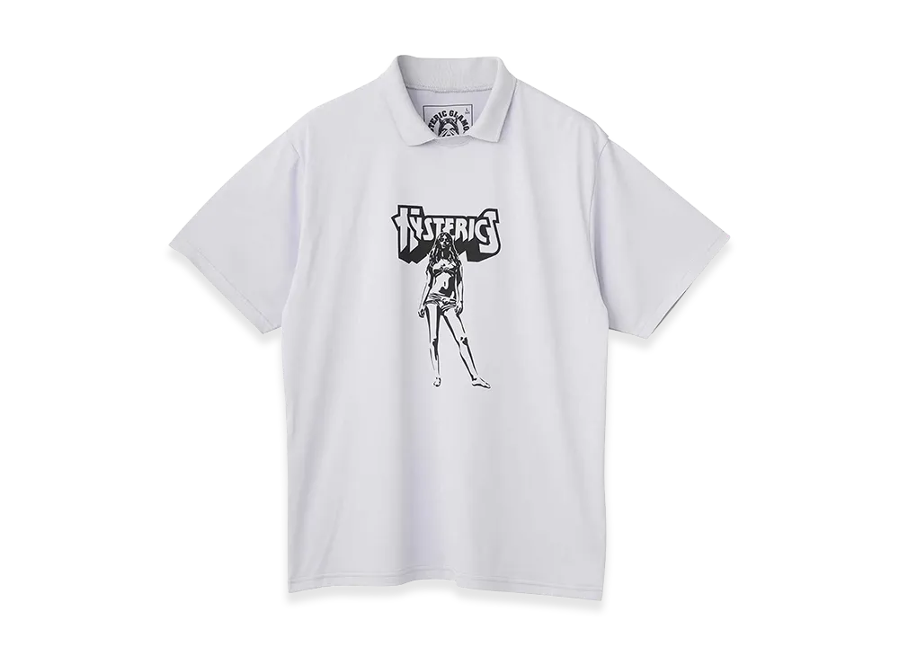HYSTERIC GLAMOUR Bad Ass Mama Polo Neck Functional T-Shirt "Gray"