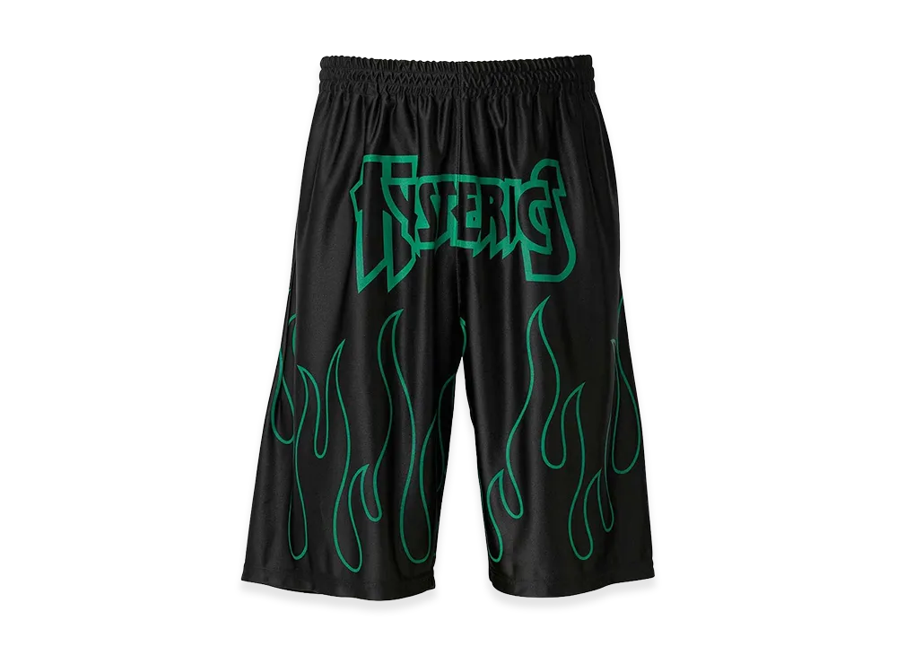 HYSTERIC GLAMOUR Fire Hysteric Half Pants "Black"
