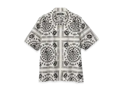 HYSTERIC GLAMOUR Sound Experience Pattern Open Collar Shirt "White"