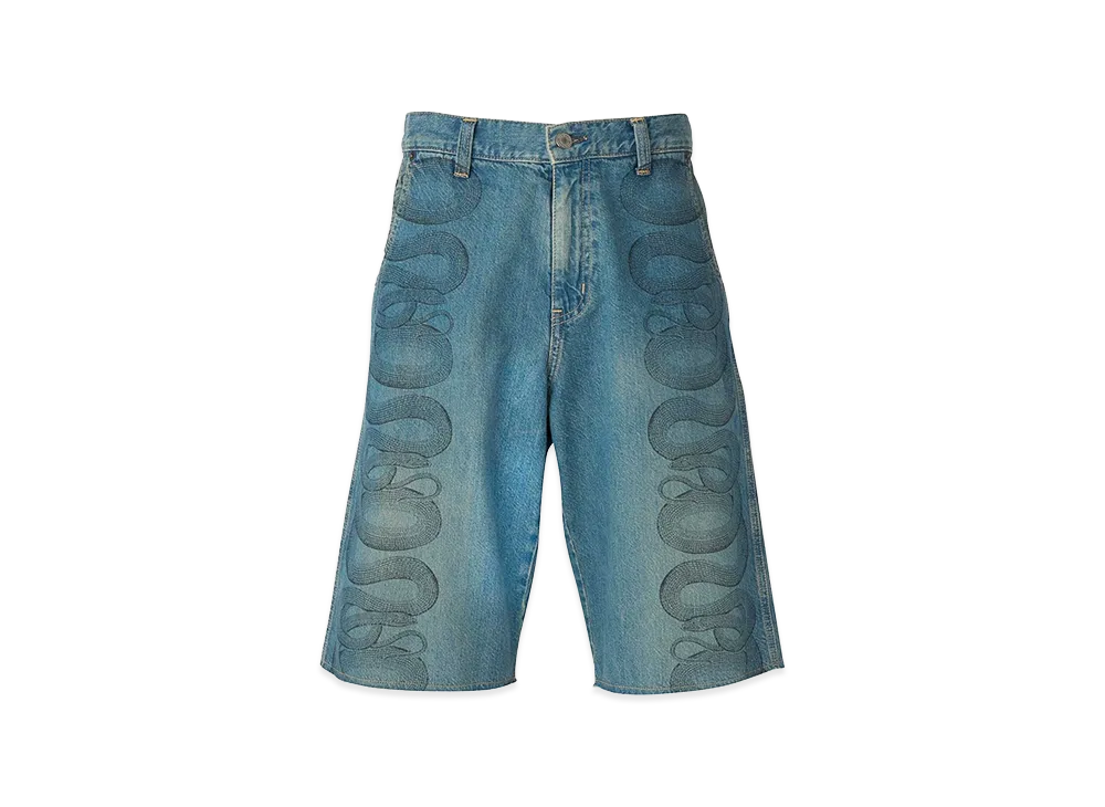 HYSTERIC GLAMOUR Snake Loop Denim Half Pants "Light Indigo Blue"