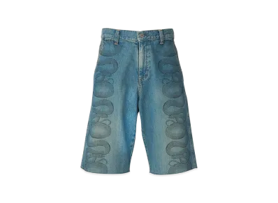 HYSTERIC GLAMOUR Snake Loop Denim Half Pants "Light Indigo Blue"