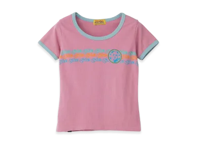 HYSTERIC GLAMOUR Women's Creamy Logo Line Baby Tee "Pink"