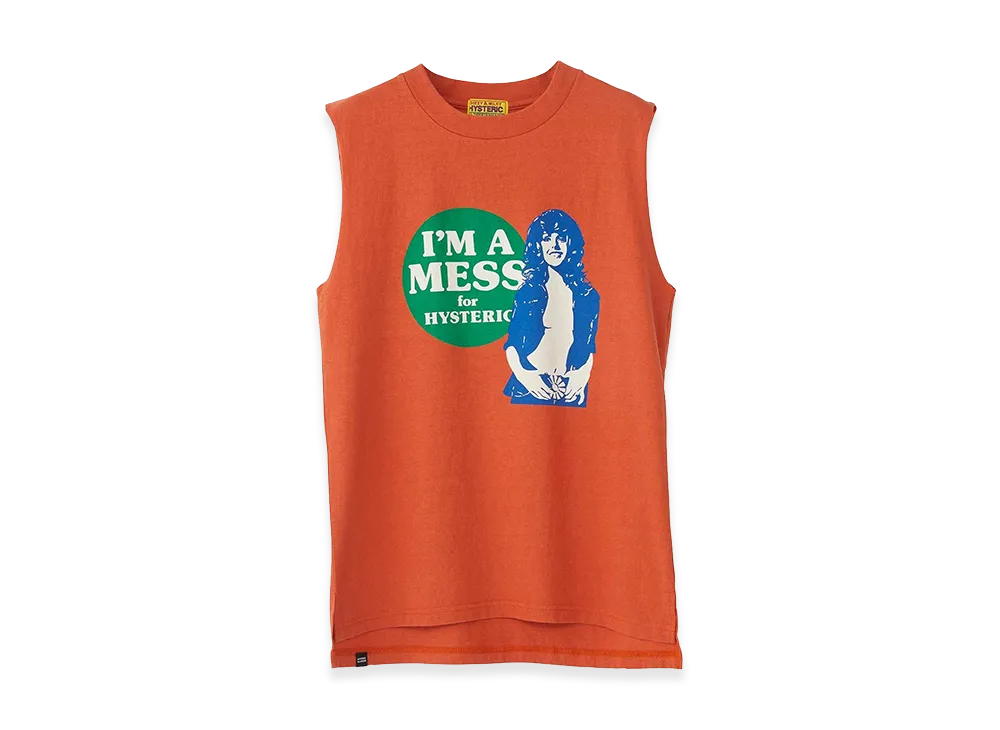 HYSTERIC GLAMOUR Women's I'm A Mess Hys Sleeveless Top "Orange"