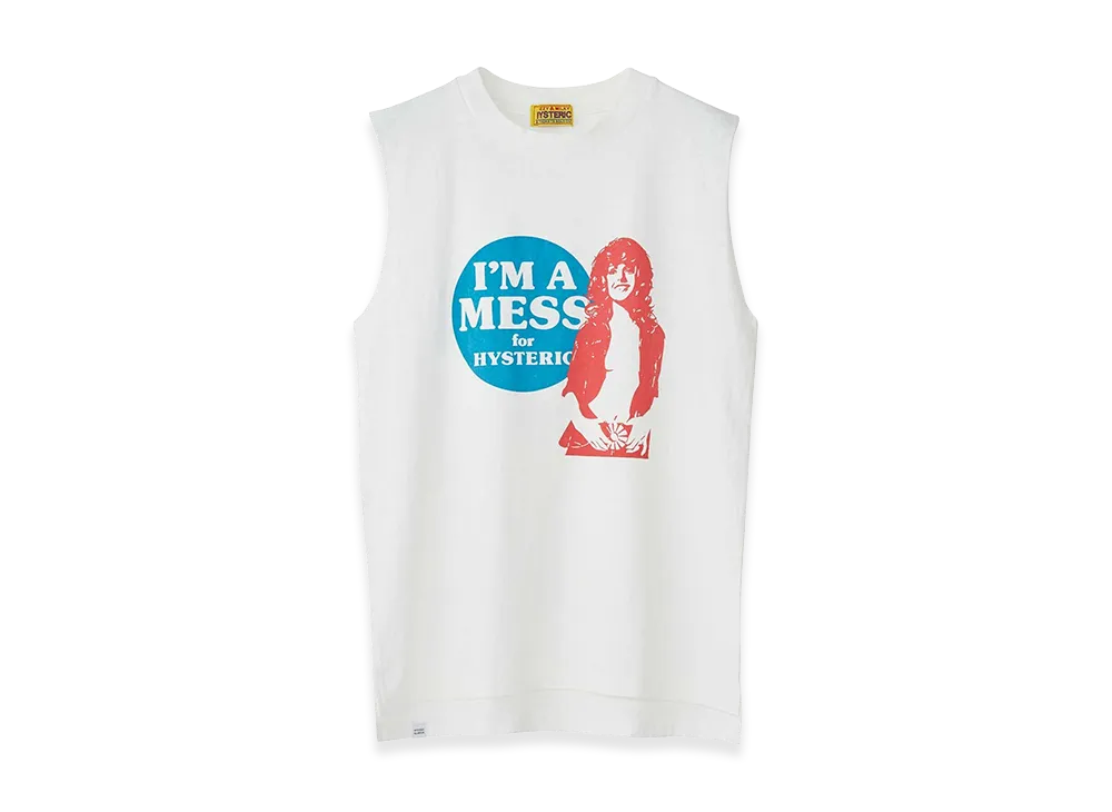 HYSTERIC GLAMOUR Women's I'm A Mess Hys Sleeveless Top "White"
