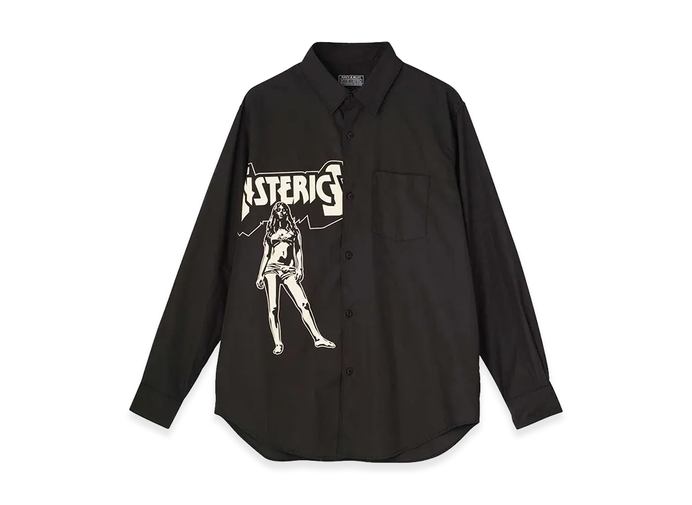 HYSTERIC GLAMOUR Bad Ass Mama Regular Collar Shirt "Black"