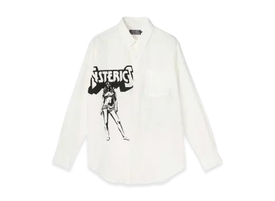 HYSTERIC GLAMOUR Bad Ass Mama Regular Collar Shirt "White"