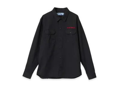 HYSTERIC GLAMOUR Drum Kit Embroidered Engineer Shirt "Black"