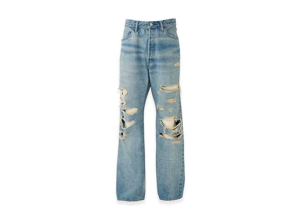 HYSTERIC GLAMOUR Cmr Processed Straight Denim Pants "Light Indigo Blue"