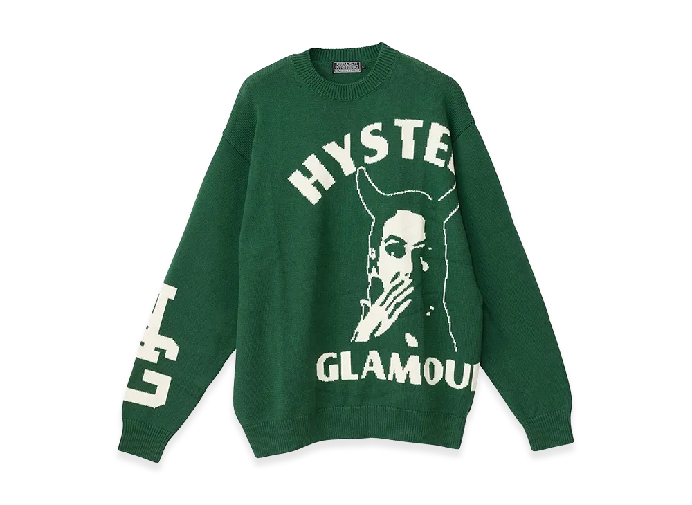 HYSTERIC GLAMOUR Speak No Evil Knit Sweater "Green"