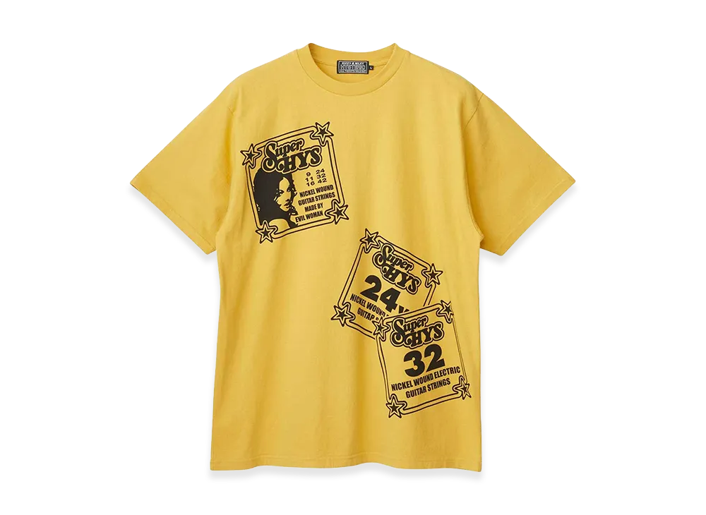 HYSTERIC GLAMOUR HG Guitar Strings T-Shirt "Yellow"