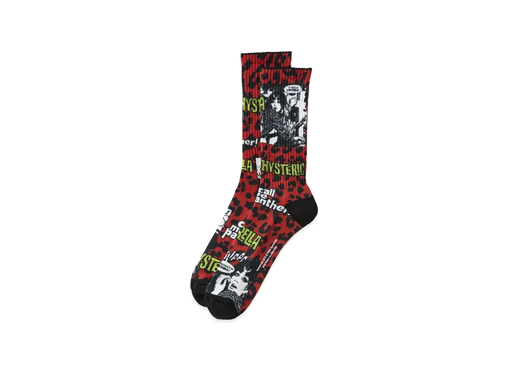HYSTERIC GLAMOUR Vampirella/Call Me Panther Sports Socks "Red"