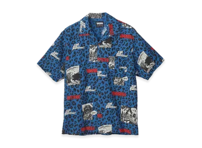 HYSTERIC GLAMOUR Vampirella/Call Me Panther Open Collar Shirt "Blue"