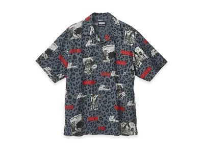 HYSTERIC GLAMOUR Vampirella/Call Me Panther Open Collar Shirt "Charcoal Gray"