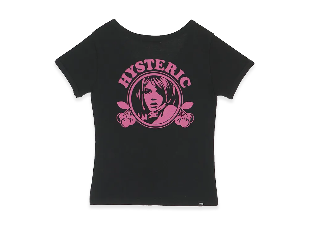 HYSTERIC GLAMOUR Women's Cherry Addiction Baby T-Shirt "Black"