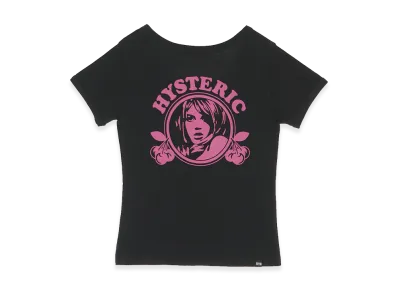 HYSTERIC GLAMOUR Women's Cherry Addiction Baby T-Shirt "Black"