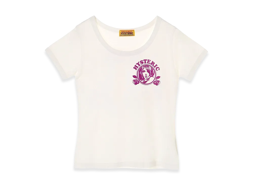 HYSTERIC GLAMOUR Women's Cherry Addiction Baby T-Shirt "White"