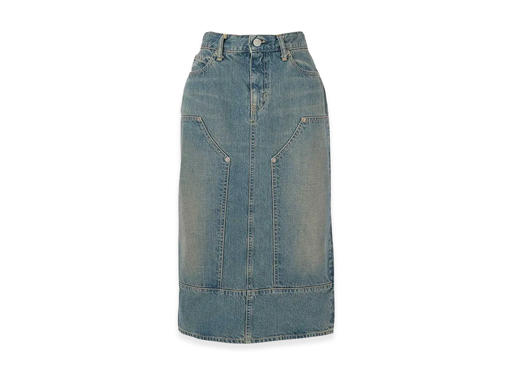 HYSTERIC GLAMOUR Women's Double Knee Denim Skirt "Light Indigo Blue"