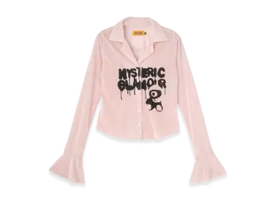 HYSTERIC GLAMOUR Women's Hysteric Teddy Bear Velour Tight Blouse "Pink"