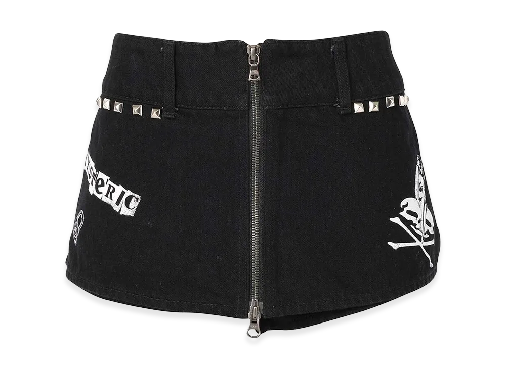 HYSTERIC GLAMOUR Women's Logo & Padlock Denim Shorts "Black"